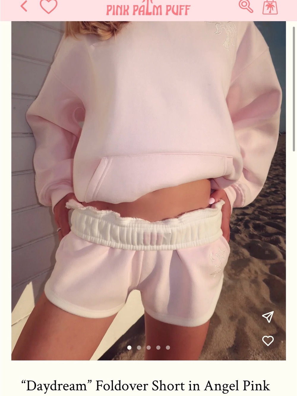 * SOLD OUT * NWT Pink Palm Puff Daydream angel shorts Pink Size Small